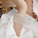 Elegant Wide Pearl Bracelet for Women