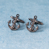 Matte Anchor Cufflinks French Shirt Gift