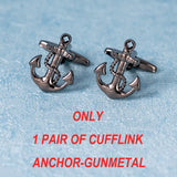 Matte Anchor Cufflinks French Shirt Gift