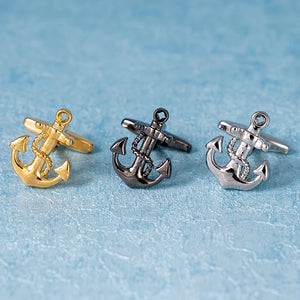 Matte Anchor Cufflinks French Shirt Gift