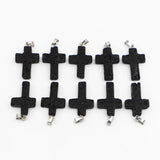 30pcs Volcanic Stone Cross Pendants Reiki Charms Men Women Jewelry Making