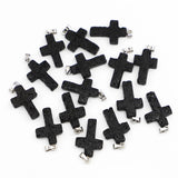 30pcs Volcanic Stone Cross Pendants Reiki Charms Men Women Jewelry Making