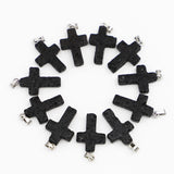 30pcs Volcanic Stone Cross Pendants Reiki Charms Men Women Jewelry Making