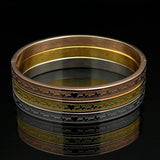 Titanium Steel Bangle Bracelet with Electrocardiogram Charm