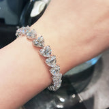 High Carbon Diamond Heart Bracelet - Anniversary Gift