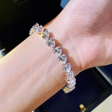 High Carbon Diamond Heart Bracelet - Anniversary Gift