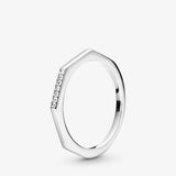 S925 Silver Geometric Ladies Ring Creative Design Holiday Gift