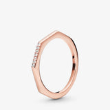 S925 Silver Geometric Ladies Ring Creative Design Holiday Gift