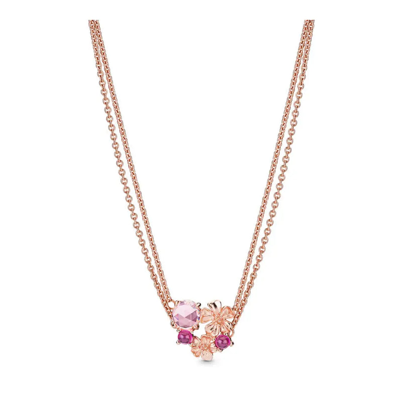 S925 Sterling Silver Mother's Peach Blossom Charm Jewelry Gift