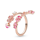 S925 Sterling Silver Mother's Peach Blossom Charm Jewelry Gift