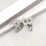 Silver Bitcoin Cufflinks for Men Stainless Steel Shirt Charm Cuff Links