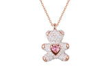 Smart Teddy Necklace Pink Bear Heart Shaped Chain For Women