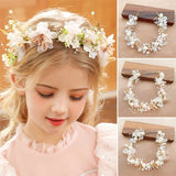 Boho Pearl Crowns Beach Floral Garland Romantic Wedding Wreath