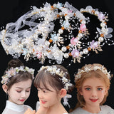 Boho Pearl Crowns Beach Floral Garland Romantic Wedding Wreath