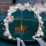 Boho Pearl Crowns Beach Floral Garland Romantic Wedding Wreath