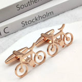 Stainless Steel Silver Bike Cufflinks French Shirt Mens Jewelry