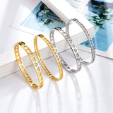 Hollow Peach Heart Stainless Steel Bracelet Love Bangle Gift