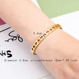 Hollow Peach Heart Stainless Steel Bracelet Love Bangle Gift