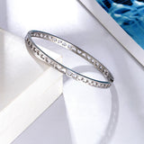 Hollow Peach Heart Stainless Steel Bracelet Love Bangle Gift