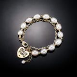 Adjustable Length Beaded Bracelet 14K Plated Anniversary Love Bracelet