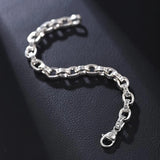 Men's S925 Silver Bracelet Retro Letter Chain