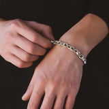 Men's S925 Silver Bracelet Retro Letter Chain