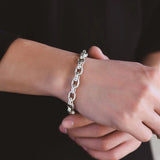 Men's S925 Silver Bracelet Retro Letter Chain