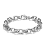 Men's S925 Silver Bracelet Retro Letter Chain