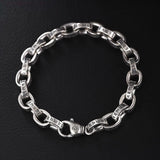 Men's S925 Silver Bracelet Retro Letter Chain