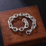 Men's S925 Silver Bracelet Retro Letter Chain