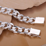 Luxury S925 Sterling Silver Bracelet Men's 10MM Gem