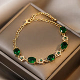 Green Crystal Bracelet Retro Boutique Bracelet Female