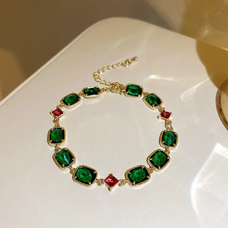 Green Crystal Bracelet Retro Boutique Bracelet Female