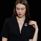 Zircon Pearl Brooch Scarf Buckle Enamel Pin Women Jewelry