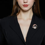Zircon Pearl Brooch Scarf Buckle Enamel Pin Women Jewelry