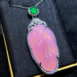 Chalcedony Leaf Pendant Agate Branch Jade Pendant Jewelry