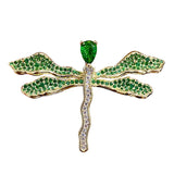 Luxury Green Dragonfly Brooch Pin Jewelry