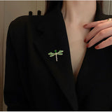 Luxury Green Dragonfly Brooch Pin Jewelry