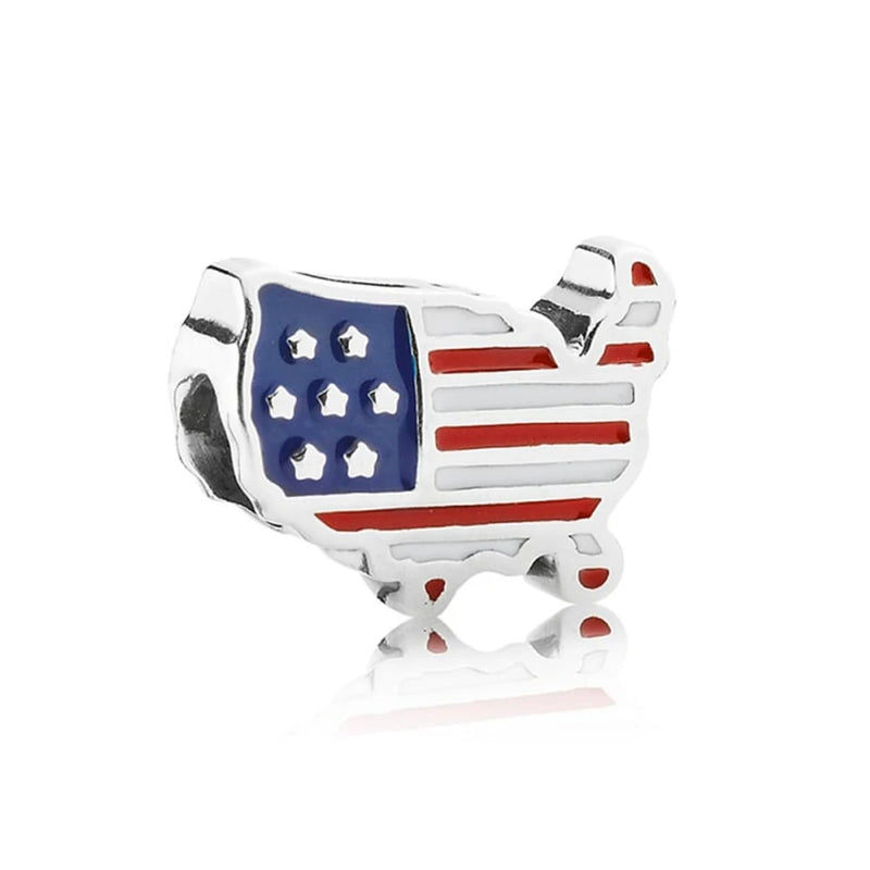 S925 Sterling Silver Flag Beaded Ornament 791303enmx