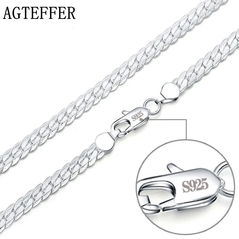 925 Silver 4MM Twisted Rope Bracelets for Men and Women