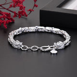 925 Sterling Silver Dragon Head Chain Bracelet for Men