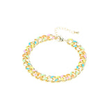 Colorful Cuban Bracelet Hip Hop Punk Macaron Enamel Rainbow Chain