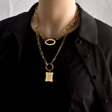 Hip Hop Rock Titanium Steel Necklace Men Women Tide Choker Street Dance INS