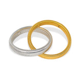 Hip Hop Stretch Elastic Bracelet 316L Stainless Steel Punk Charms Jewelry
