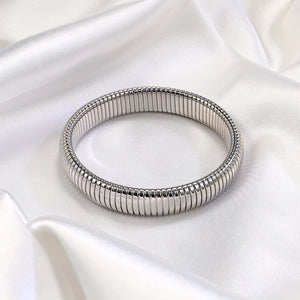 Hip Hop Stretch Elastic Bracelet 316L Stainless Steel Punk Charms Jewelry