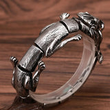 Hiphop Stainless Steel Chain Lion Head Clasp Mens Cuff Jewelry Bracelet