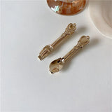 Hiphop Women Hairpins Punk Metal Spoon Fork Hair Clips Hair Jewelry