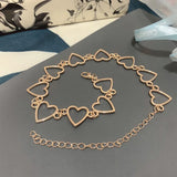 Hollow Heart Choker Necklace Bicolor Jewelry Collier