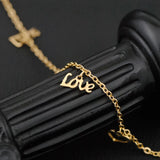 Gold-plated Peach Heart Love Pendant Anklet Jewelry