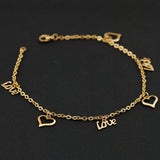 Gold-plated Peach Heart Love Pendant Anklet Jewelry